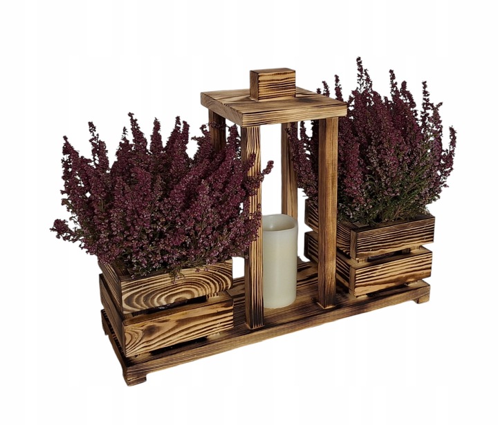 lampion z osłonkami na doniczkę opalony