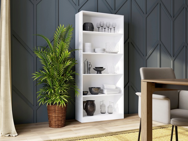 REGAŁ 80CM PÓŁKA SZAFKA KSIĄŻKI SEGREGATORY BIAŁY SALON, BIURO,