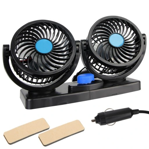 MOCNY WIATRAK WENTYLATOR SAMOCHODOWY PODWÓJNY 12V