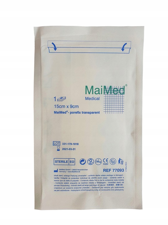 OPATRUNEK NA RANY JAŁOWY HYPOALERGICZNY Z WKŁADEM CHŁONNYM 15X9cm 25szt