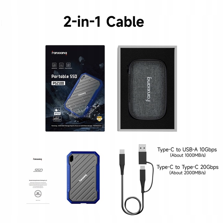 Dysk twardy zewnetrzny SSD Fanxiang PS2100 USB 3.2 1TB 2050/1800 MB/S