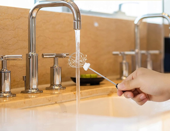 RĘCZNY SPIENIACZ UBIJACZ DO MLEKA KAWY MINI MIKSER 2w1 STAL NIERDZEWNA