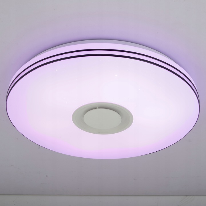 Plafon Natynkowy Lampa Sufitowa Oprawa 72W RGB CCT Głośnik Pilot biały