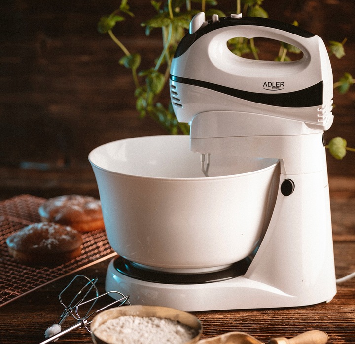 MIKSER RĘCZNY ROBOT KUCHENNY Z OBROTOWĄ MISĄ 3L 550W 5 PRĘDKOŚCI 2