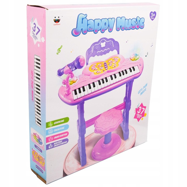 DUŻE PIANINO ORGANY KEYBOARD DLA DZIECI KRZESEŁKO MIKROFON NAGRYWANIE 37KL