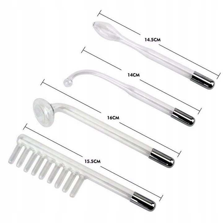 DARSONVAL DERMA WAND 4 PELOTY PIELĘGNACJA ELEKTRODY DO TWARZY WŁOSÓW