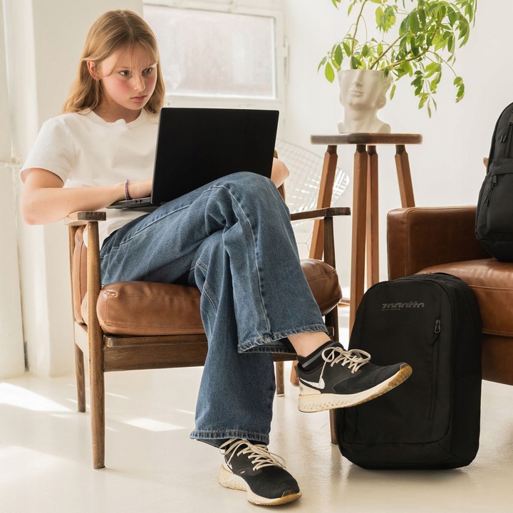 Plecak męski do pracy na laptopa szkolny młodzieżowy pojemny czarny ZAGATTO