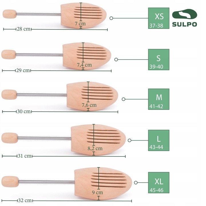 Prawidła do butów drewniane sprężynowe do rozciągania obuwia rozmiar