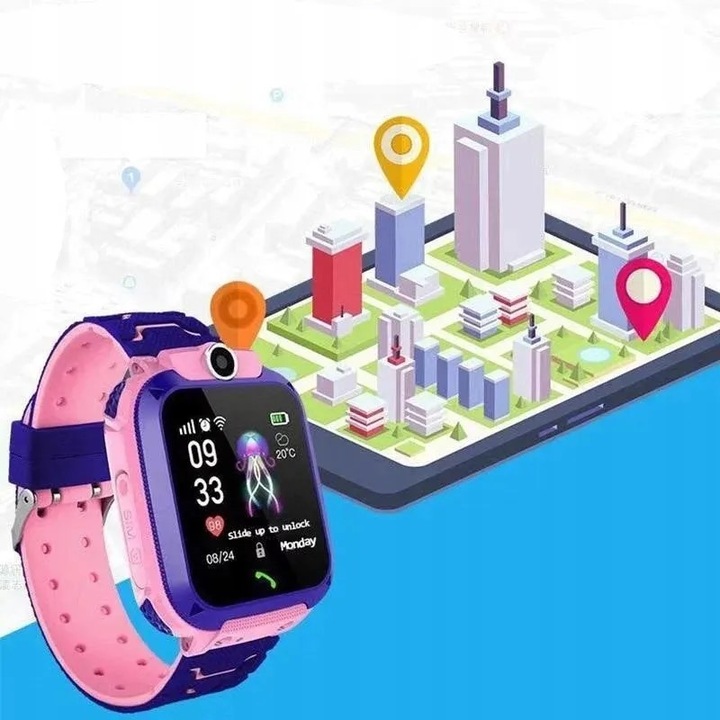 SMARTWATCH LOKALIZATOR DLA DZIECI ZEGAREK SMART WATCH LATARKA KOLORY