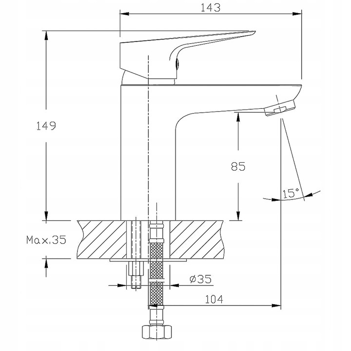 Kran do umywalki stojący bateria do łazienki umywalkowa oszczędna
