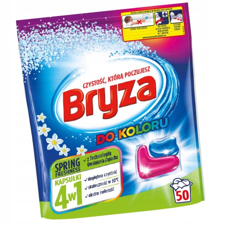 Kapsułki do prania kolorowego Bryza Spring 50 szt. 4w1