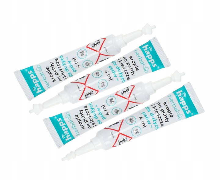 KROPLE NA PCHŁY KLESZCZE DLA DUŻYCH PSÓW (20-40KG) HAPPS DŁUGIE DZIAŁANIE