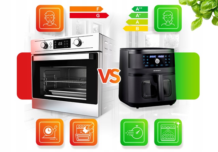 FRYTKOWNICA BEZTŁUSZCZOWA XL AIR FRYER DUŻA FRYTOWNICA 8L BERDSEN