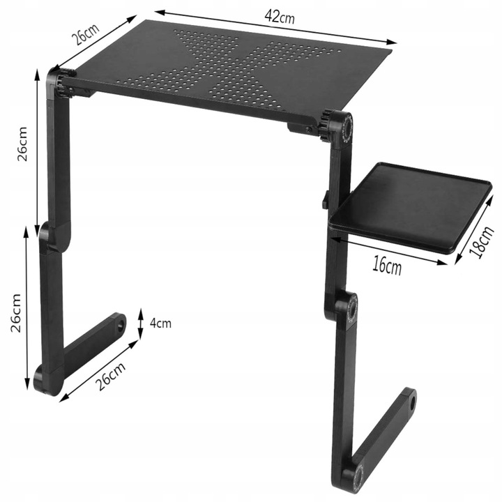 Stolik do laptopa REUGULOWANY GAMINGOWY Z WENTYLATOREM podstawka pod łóżka