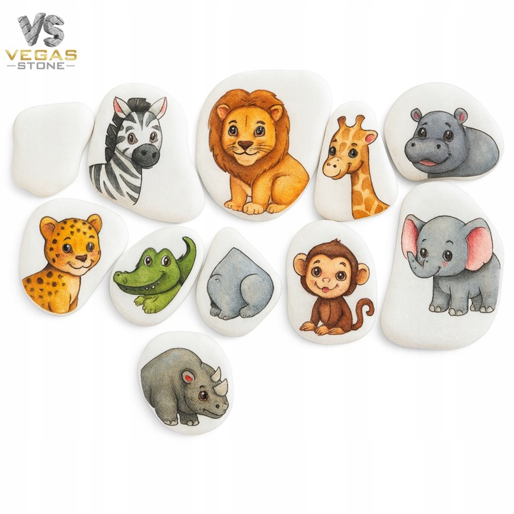 KAMIENIE DO MALOWANIA DLA DZIECI BIAŁE PŁASKIE 4-6CM GŁADKIE ZESTAW