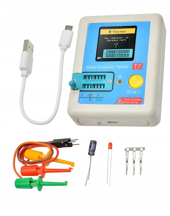 Multimetr TESTER TRANZYSTORÓW CEWEK DIÓD KONDENSATORÓW LCR-T7 MIERNIK
