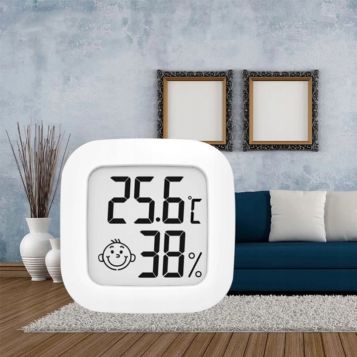 TERMOMETR CYFROWY ELEKTRONICZNA STACJA POGODY HIGROMETR POKOJOWY 4