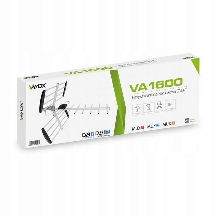 ANTENA DVBT2 DO TV NAZIEMNEJ KIERUNKOWA ZEWNĘTRZNA MUX8 4K LTE MOCNA VAYOX