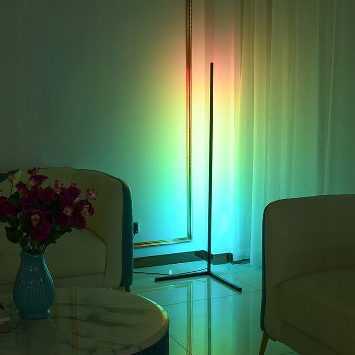 LAMPA STOJĄCA PODŁOGOWA NAROŻNIKOWA LED NAROŻNA 3D LAMPKA NOCNA DO SYPIALNI