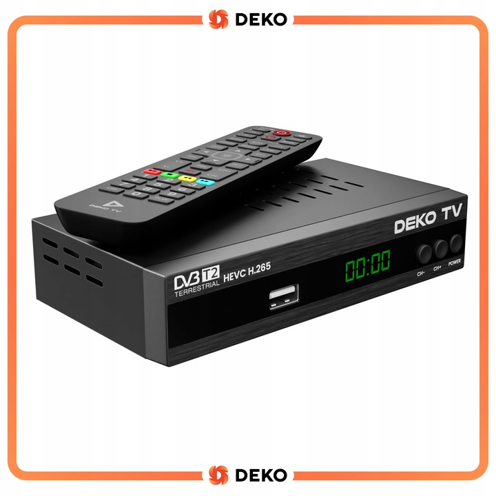 Tuner Dekoder TV Naziemnej DVBT2 DVBT 2 DVB T2 HEVC DEKO PRO2 + Antena