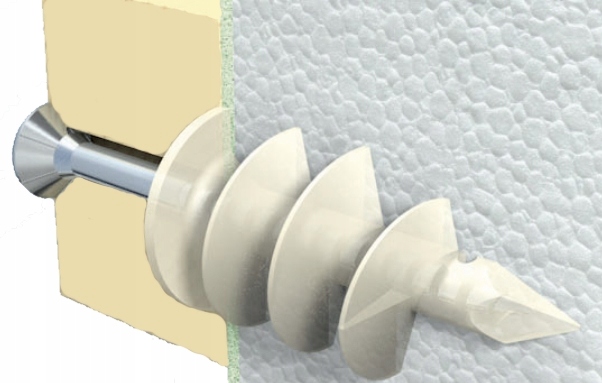 KOŁEK ŚLIMAK STYROPIAN 50MM 100 WZMOCNIONY + WKRĘTY + BIT