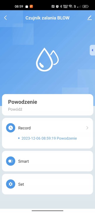 CZUJNIK ZALANIA SENSOR WYCIEKU POZIOMU WODY SMART WiFi Tuya SMART LIFE