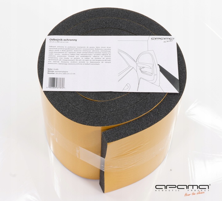 Odbojnik ochraniacz drzwi auta 2m szer. 20cm SAMOPRZYLEPNY gr.2cm do