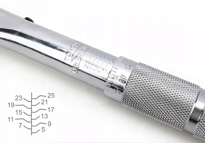 KLUCZ DYNAMOMETRYCZNY Z BLOKADĄ 1/4 5-25 Nm SILVER LERTZ POWER +