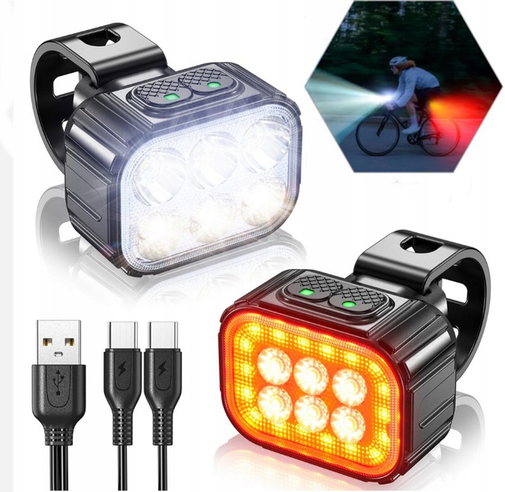 LAMPKA ROWEROWA x2 PRZÓD TYŁ SPECTER IGO 500lm NEW