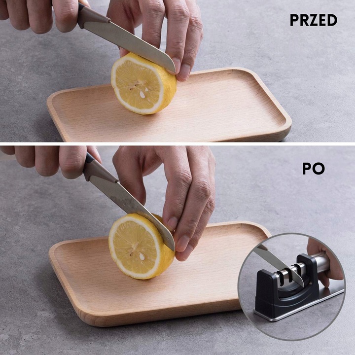 OSTRZAŁKA DO NOŻY KUCHENNYCH DIAMENTOWA OSTRZAŁKA OSEŁKA 3w1 TRÓJFAZOWA