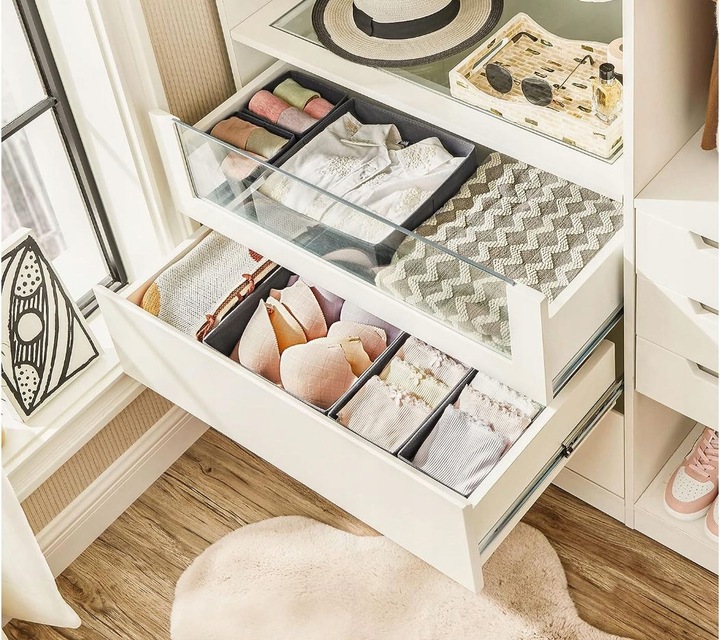 ORGANIZER NA BIELIZNĘ SKARPETKI DO SZUFLADY SZAFY ZESTAW POJEMNIK 6