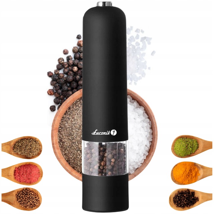 ELEKTRYCZNY MŁYNEK DO SOLI I PIEPRZU PRZYPRAW REGULACJA MIELENIA