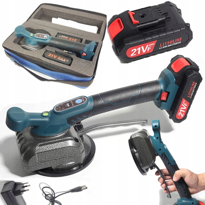 PRZYSSAWKA WIBRUJĄCA DO PŁYTEK WIBRATOR DO POZIOMOWANIA 2xAKU MOCNA 21V PRO