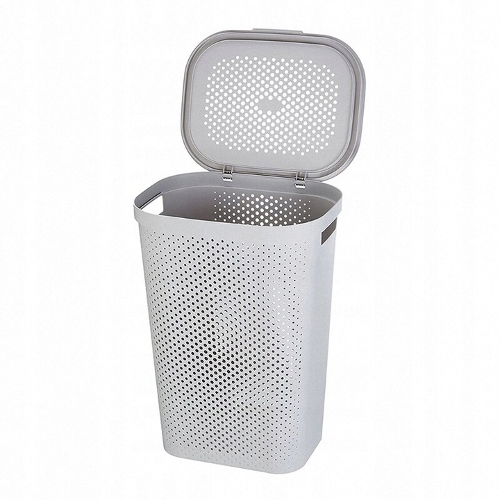 Kosz na Pranie Bieliznę Infinity Szary 60l CURVER Plastikowy Duży