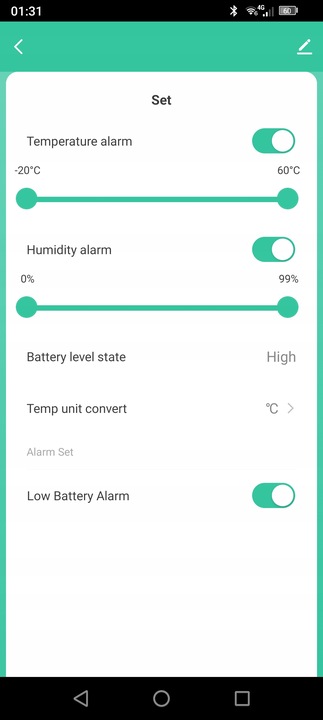TERMOMETR HIGROMETR czujnik wilgoci temperatury WiFi TUYA Z PRZEWODEM 90CM