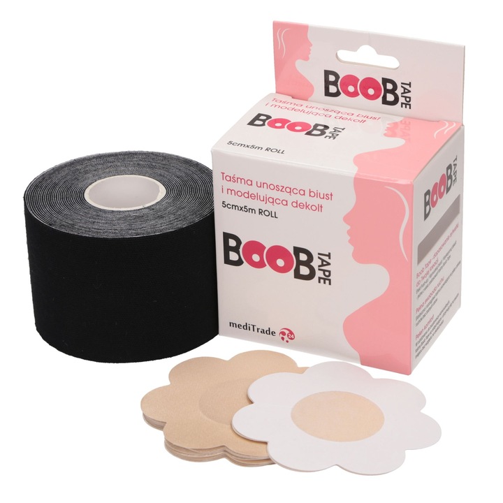 TAŚMA UNOSZĄCA BIUST MODELUJĄCA DEKOLT PUSHUP TAPING BOOB TAPE ULOTKA PL
