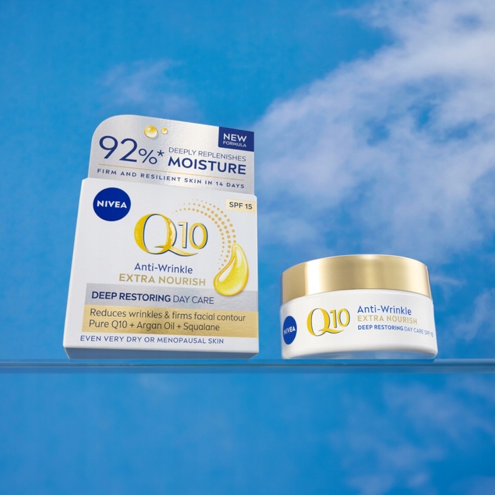 NIVEA Q10 krem przeciwzmarszczkowy nawilżający z filtrem SPF15 na dzień