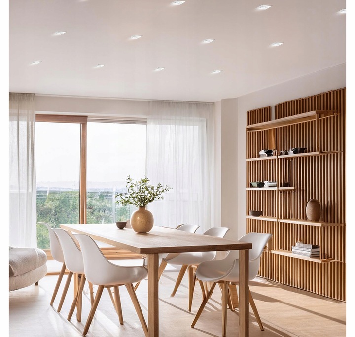 6x oprawa halogenowa SZKLANA kwadrat + LED GU10 5W