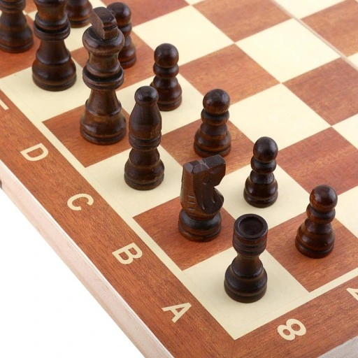 SZACHY DREWNIANE DUŻE WARCABY 34x34cm ZESTAW 3W1