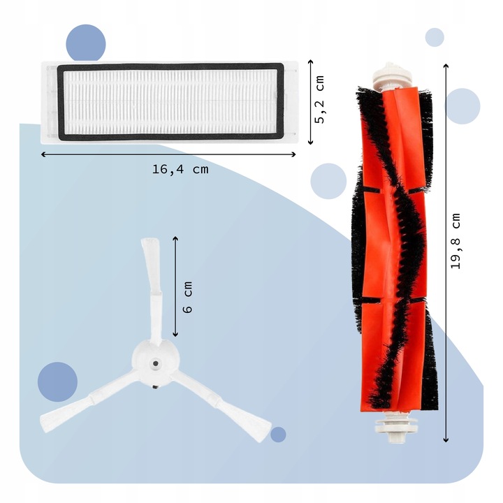 ZESTAW SZCZOTKI FILTRY DO ROBOROCK E20 E25 E35 E4 E5 S50 S60 S65 S5 S6 MAXV