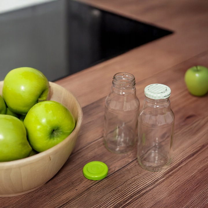 10x BUTELKA NA SOK KUBUŚ SOCZEK 330ml + ZAKRĘTKA BUTELKI SZKLANE NA SYROP