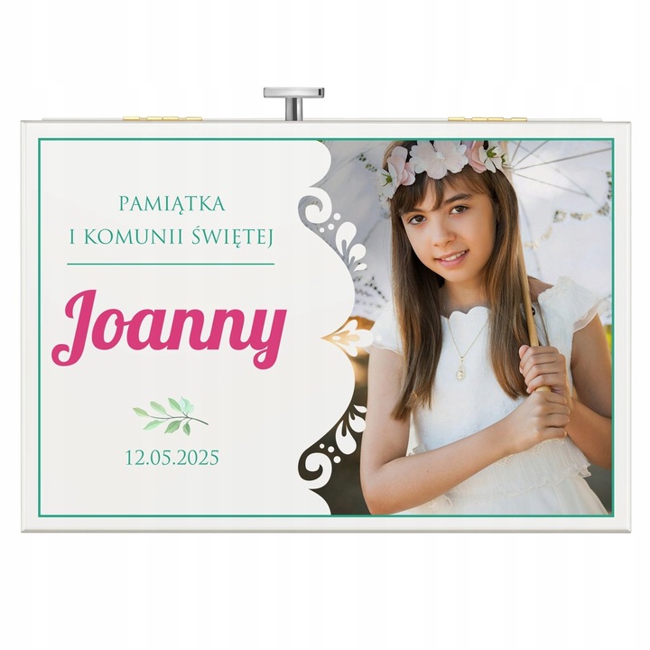 Pamiątka Komunii Świętej Prezent Komunia Szkatułka Pozytywka z Szufladką
