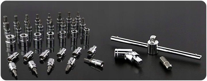 Zestaw klucze NASADKI 1/4 narzędzia klucze grzechotka TORX BITY INBUS