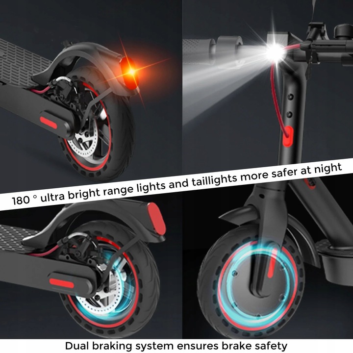 HULAJNOGA ELEKTRYCZNA T9 PRO DUŻY ZASIĘG LEKKA I MOCNA 350W BATERIA