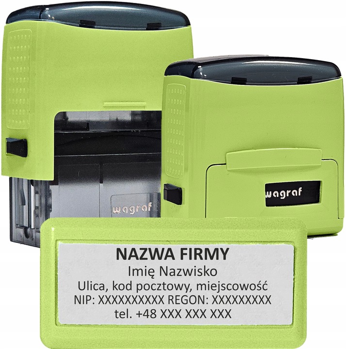 WAGRAF B3s - PIECZĄTKA do 6 wersów - 12 kolorów do wyboru - FIRMOWA - LOGO