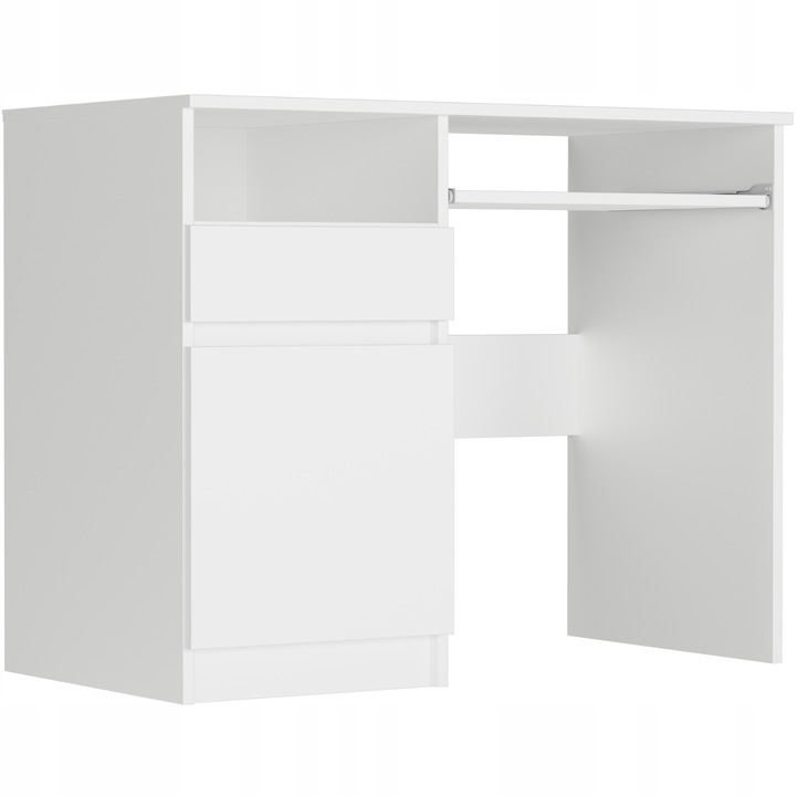 Meble biurko komputerowe stolik 96cm białe lewe N-35L