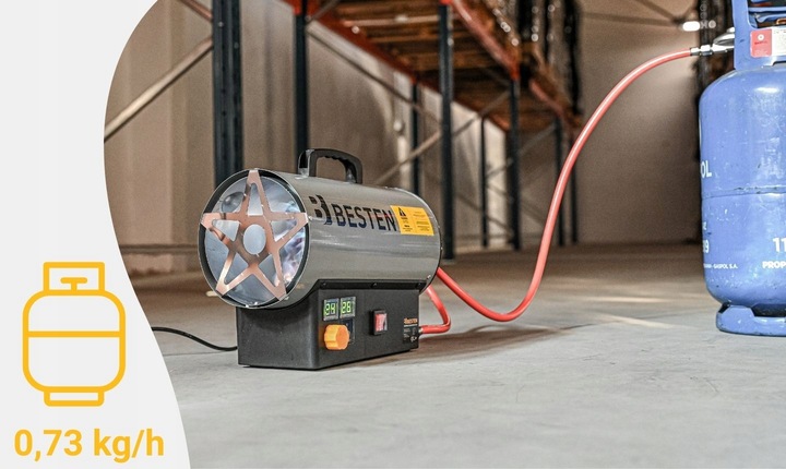 Nagrzewnica Gazowa Automatyczna Na Butlę Dmuchawa Termostat 25KW + Reduktor