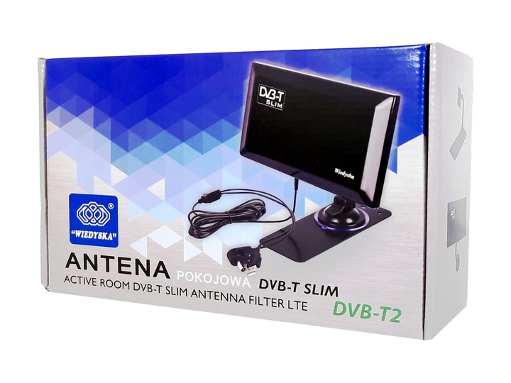 ANTENA TV KOMPAKTOWA DVB-T2 DAB POKOJOWA SLIM USB