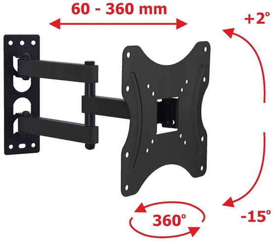 Uchwyt wieszak TV LCD do telewizora 10-42 obrotowy