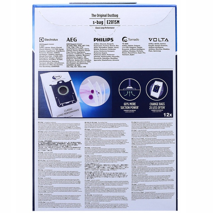 12x Worki Electrolux E201SM S-Bag + filtr HEPA